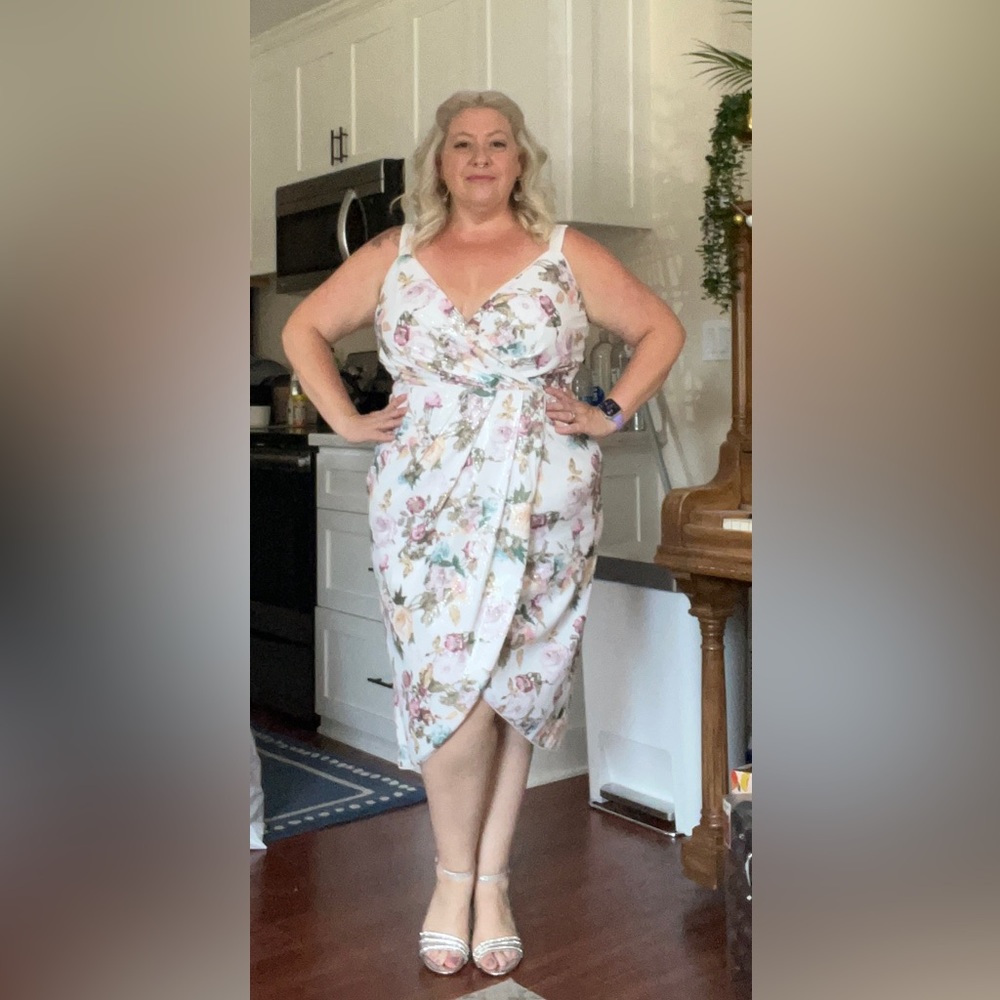 RACHEL ROY Sequined Floral Printed Dress 16W